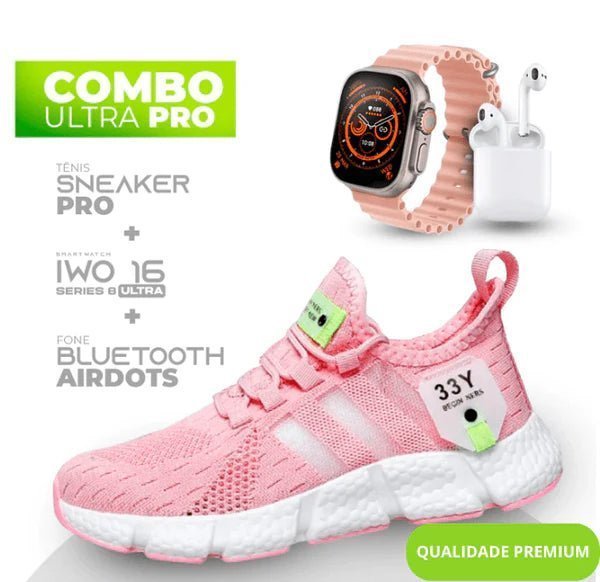 Combo Newfit Advanced 3x1 TÊNIS NEWFIT PRO + IWO SERIES 9 ULTRA + FONE BLUETOOTH ADVANCED PRO | ENVIO IMEDIATO | FRETE GRÁTIS | 12x